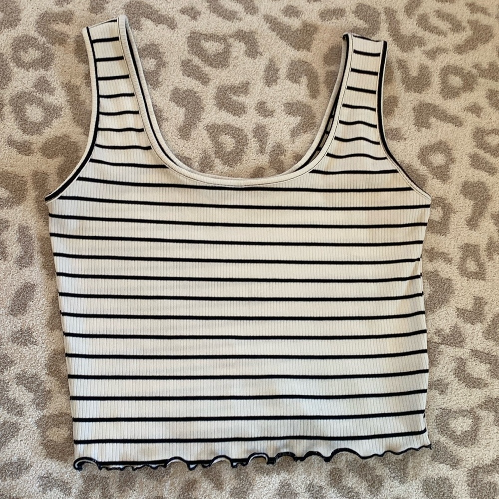 Striped crop tank top